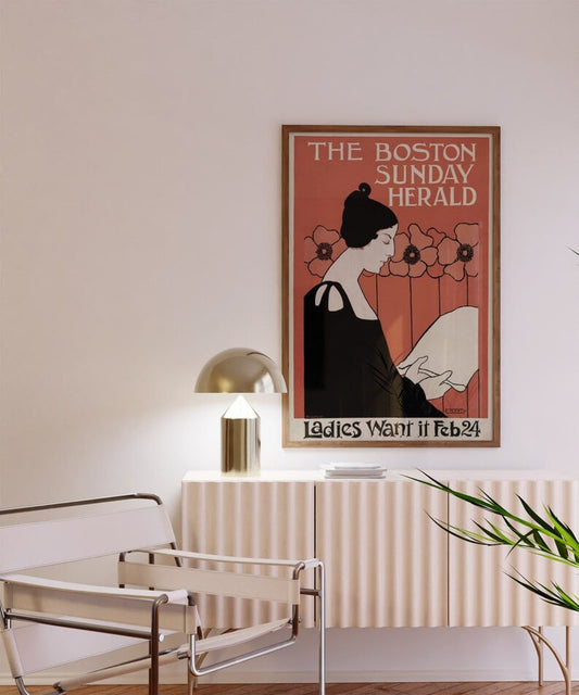 E. Reed - The Boston Sunday Herald - Vintage Magazine Cover | HIGH QUALITY POSTER | Feminist Wall Art, Vintage Poster, Large size