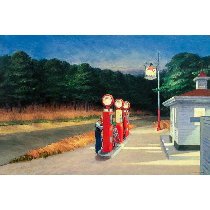 Edward Hopper, Gas, 1940 | Art Print | Canvas Print | Fine Art Poster | Art Reproduction | Archival Giclee | Gift Wrapped Wall art, Home Decor, Vintage Poster, Poster, housewarming Gift, Gifts for sister, Gifts for mom, Gifts for friends, Gifts,  Art, Hopper