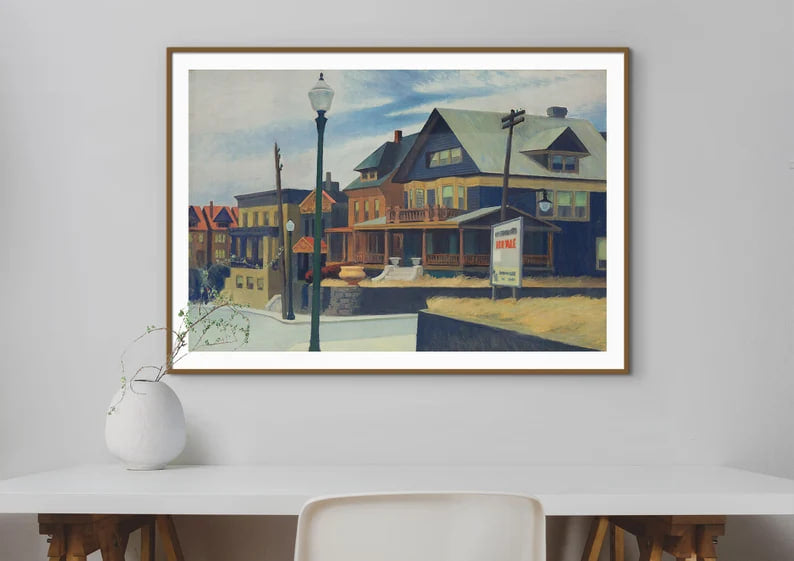 Edward Hopper Print East Wind Over Weehawken, American Realist Landscape Painting, Exhibition Poster, Mid-Century Modern Wall Art
