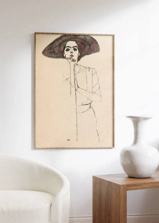 vintage poster, Minimalist decoration, beige poster, gallery wall, famous art, egon schiele art, egon schiele poster, Egon schiele woman, rare egon schiele, baby gifts, Gifts for wife, Gifts for sister, Gifts for mom, Gifts for husband, Gifts for girls, Gifts for children