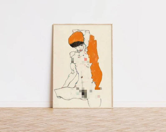 nude painting, gallery wall, famous art, egon schiele art, egon schiele poster, Egon schiele woman, rare egon schiele, vintage nude, explicit art, baby gifts, Gifts for wife, Gifts for sister, Gifts for mom, Gifts for husband, Gifts for girl