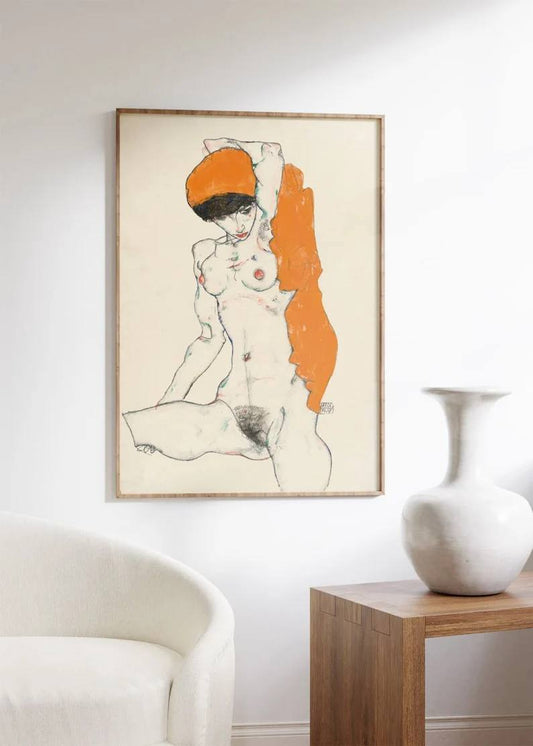 nude painting, gallery wall, famous art, egon schiele art, egon schiele poster, Egon schiele woman, rare egon schiele, vintage nude, explicit art, baby gifts, Gifts for wife, Gifts for sister, Gifts for mom, Gifts for husband, Gifts for girls