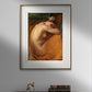 A refined presentation of "Study of a Female Nude" by Henri Lehmann, framed and showcased in a stylish room. The artwork depicts a nude woman with her head resting on her arms, using warm, inviting tones. This reproduction brings a sense of timeless elegance and classical artistry to any living space. Keywords: Wall Art, home decor, painting, art reproduction, famous artist, Poster, print, Henri Lehmann, Study of a Female Nude