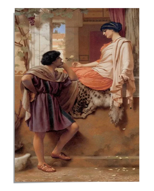 John William Godward's "The Old Story" is beautifully reproduced in this poster, showcasing the intricate details and warm hues of the original. The artwork's serene composition makes it a perfect addition to any home gallery wall, offering a glimpse into classical beauty. Ideal for art lovers, this print elevates your interior design.