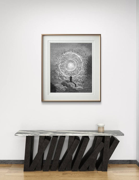 This poster features the mystical "The White Rose" by Gustave Doré, capturing a stunning vision of celestial beings ascending towards a radiant light. The intricate design and ethereal atmosphere make it a unique piece for those drawn to witchcraft and Wicca-inspired art. Perfect for creating a magical and mysterious ambiance in any room, this print elevates your interior design.