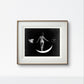  The same framed artwork, displayed on a white wall, enhances the minimalistic elegance of the piece. The moonlit scene and the delicate figure balance between light and darkness, adding a magical touch to the space.