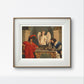  Displayed in a modern frame, this scene of Faust and Mephistopheles playing chess with an angelic observer adds a touch of classical drama to the room. The intricate chess game symbolizes the eternal struggle between good and evil.