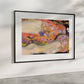 The framed artwork showcases Klimt's "Water Serpents II," with its ethereal figures and floral patterns. The soft, dreamlike forms and vibrant colors bring an elegant, artistic presence to the room.