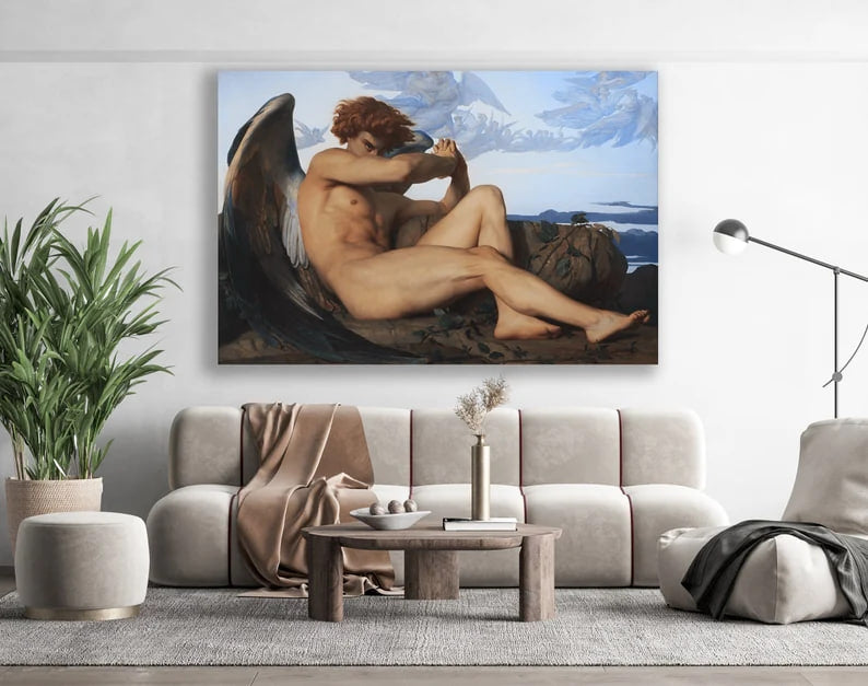 Fallen Angel Wall Art, Alexandre Cabanel, Fallen Angel Canvas, Huge Canvas Home Decor, Alexandre Cabanel Art