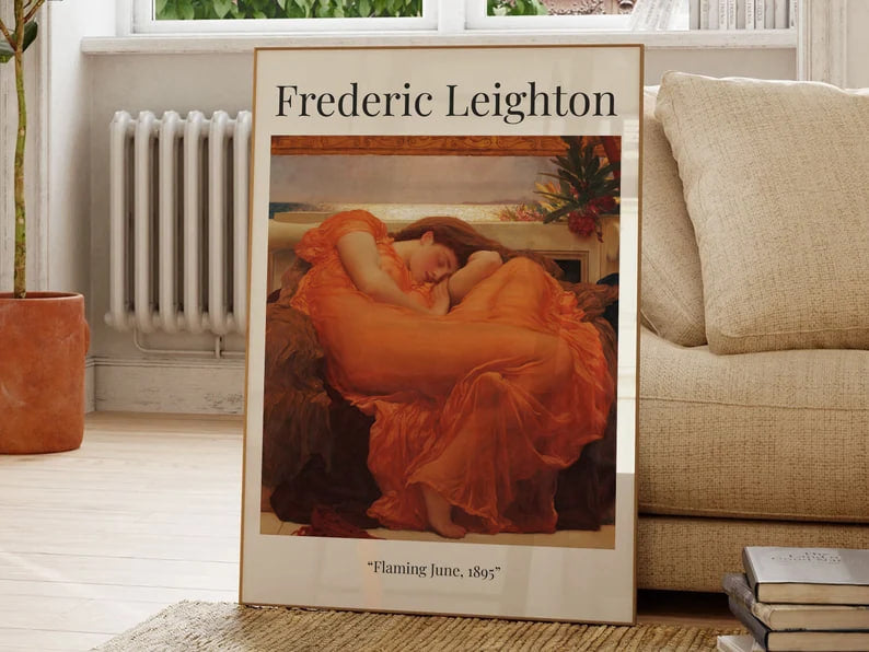 Flaming June, Frederic Leighton, Famous Painting, Painting Poster, Modern Wall Art, Art Print