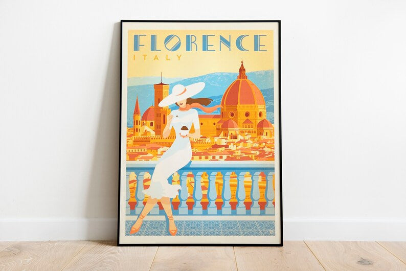 Florence Exhibition Poster, Italian Art Print, Vintage Florentine Decor, Travel Artwork, Neutral Home Decor, Beige Wall Art, Large size  wall art, print, poster, Housewarming, home decor, girl, art print, art, aesthetic, Gifts, Vintage, Vintage Poster, Vintage Wall Art