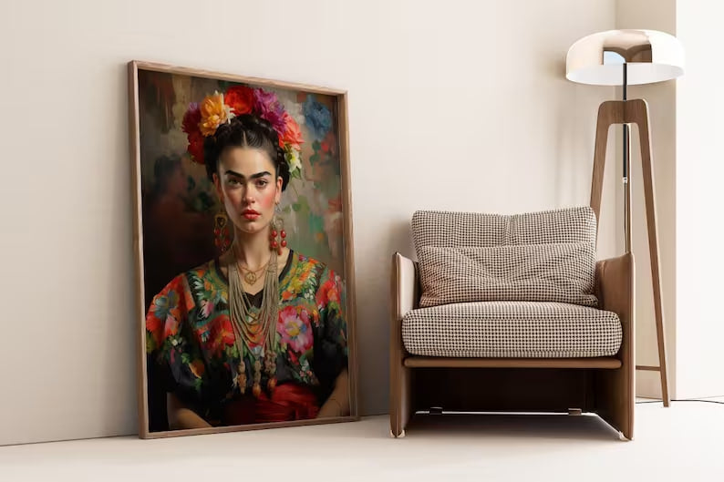 Vintage Poster Frida, poster, Mexican Artist, housewarming gift, Gifts for sister, Gifts for mom, Gifts for girls, Gifts for friends, Gifts,Frida Print, Frida Portrait, Frida Kahlo