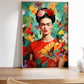 Frida Kahlo Print, Flower paint, Feminist Wall Art, Frida print |HIGH QUALITY POSTER| Red Boho Home Decor, Flower print, Large size