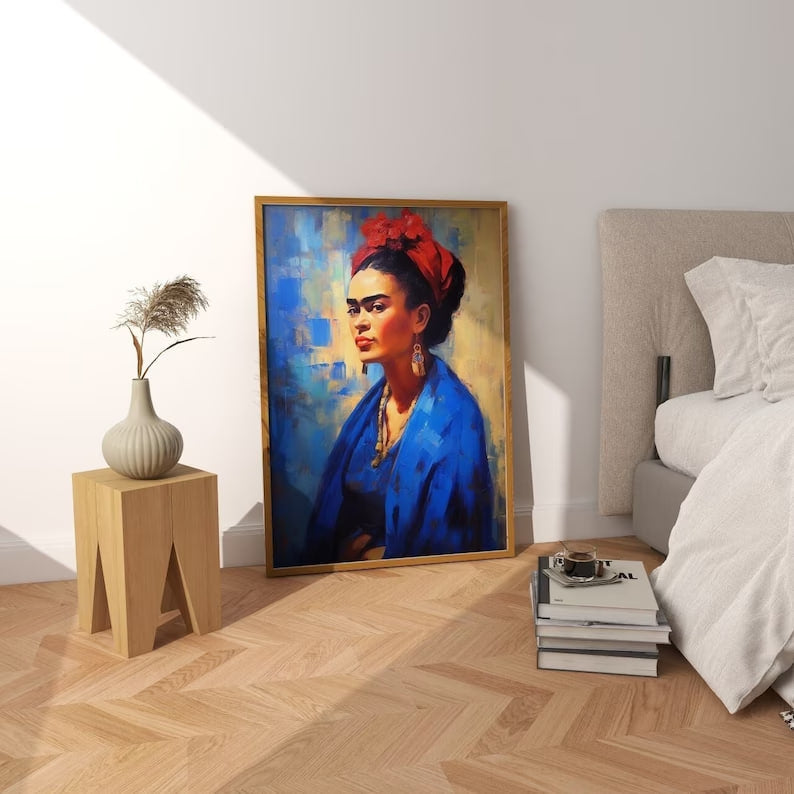 Frida Kahlo Print | Frida Kahlo portrait | Frida Kahlo Painting | HIGH QUALITY | Frida Kahlo Poster | Maximalism decor | Home Gallery Wall