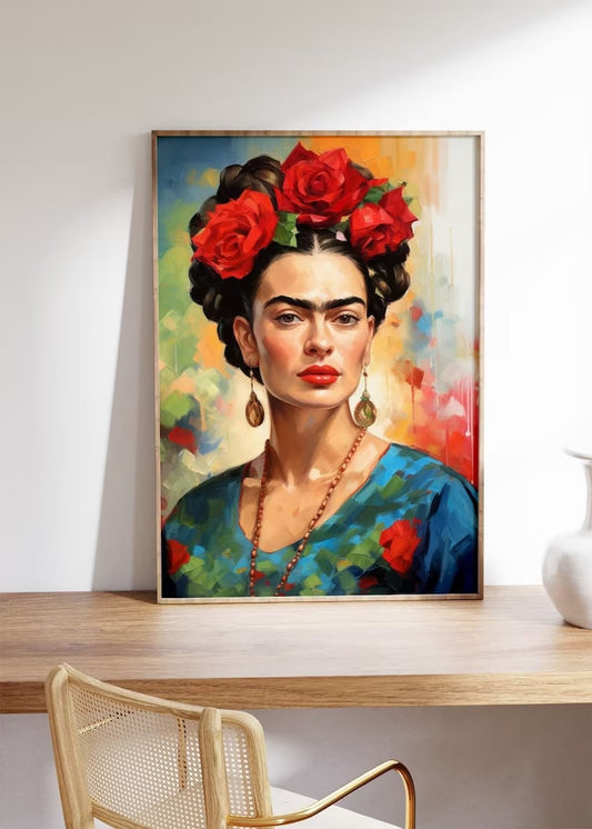 Frida Kahlo Wall Art, Feminist Poster, Frida Art |HIGH QUALITY POSTER| Mexican Bohemian Art, Vibrant Wall Decor, Frida Print, Large size