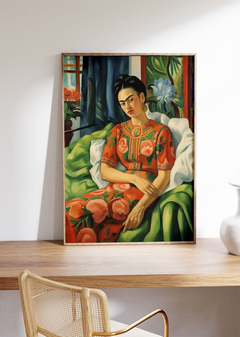 Frida Kahlo Poster, Vintage Print, Frida Print, Feminist Wall Art, Mexican Wall Art |HIGH QUALITY POSTER| Boho Home Decor, Vintage print