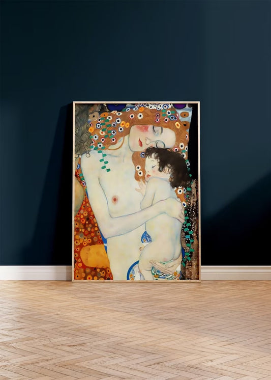 Gustav Klimt Art Print, Mother and Child |HIGH QUALITY POSTER| Symbolist Painting, Maternal Love, Fine Art Reproduction, Classic Wall Decor