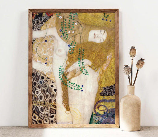 Gustav Klimt Print, Water Serpants Art, Two girls Poster, Girlfriends Art Nouveau Print, Woman Poster, PRINTABLE Wall Art Digital Print