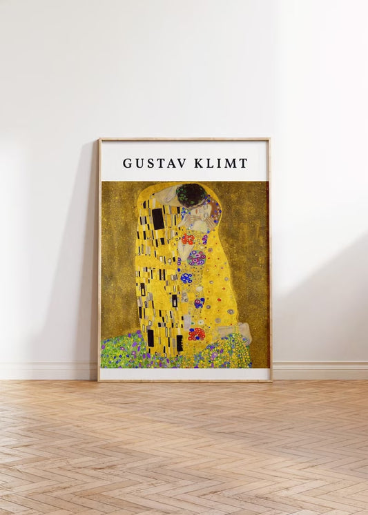 Gustav Klimt The Kiss Exhibition Poster | Fine Art Print | Museum Poster | Home Gallery Wall | Famous Painter Exhibition