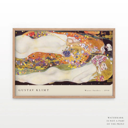 Gustav Klimt Water Snakes, Famous Painting, Wedding Gift, Art Nouveau, Modern Style, Bedroom Wall Decor, Water Serpents, Klimt Art 13