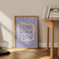 Happy Gallery Wall | Retro Quote Print | "Going with the flow" Poster | Aesthetic Print | Trendy Wall Decor | Lavender Color Art Print