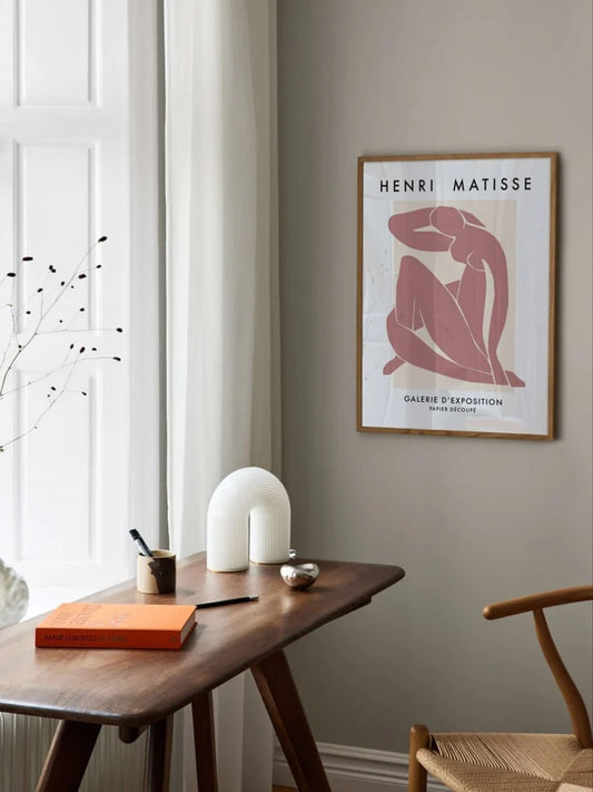 Henri Matisse Exhibition Poster, Woman in Pink Print, Matisse Pink Woman, Artistic Female Figure Artwork, Black Wall Decor, Vintage Matisse