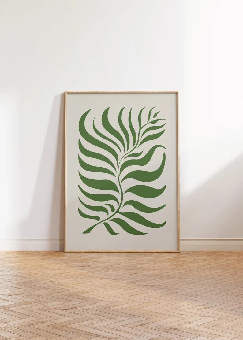 Henri Matisse Poster - Matisse Print, Green Leaf Painting | HIGH QUALITY POSTER| Large size, Minimalist Wall Art, Modern home decor