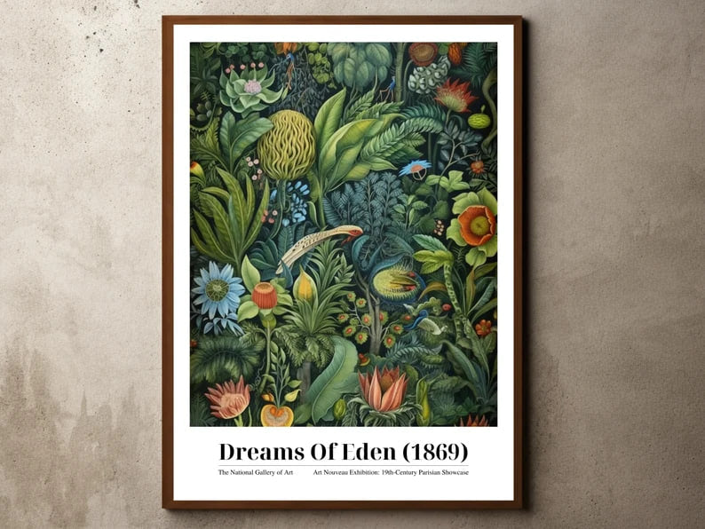 Henri Rousseau Print, Rousseau Poster, Tropical Decor, Botanical Print, Jungle Print, Exhibition Poster, Animals Forest, Vintage Wall Art