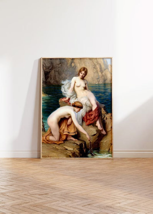 Herbert James Draper Poster, Summer Seas Print, Vintage Exhibition Wall Art, Reproduction fine Art Print, Large size, Vintage Home decor