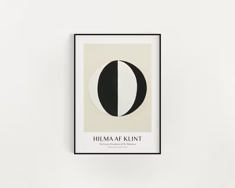 Hilma af Klint Poster, Minimalist Wall Art, Abstract Exhibition Poster, Black and white Wall Gallery, Modern home decor, Hilma af Klint Art