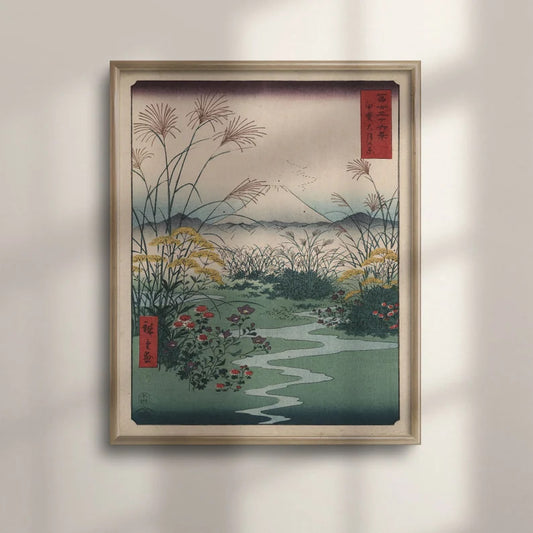 Hiroshige Ukiyo-e Artwork, 1858 Kai Province Plain Poster, Vintage Japanese Wall Art, Edo Period Mount Fuji, Ideal Birthday Gift, C16-1224
