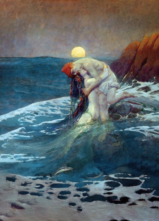 Howard Pyle The Mermaid. Art Print. Art Noveau Vintage Mermaid Art. Mermaid Painting. Fantasy Art. Unframed. Remastered. No white border.