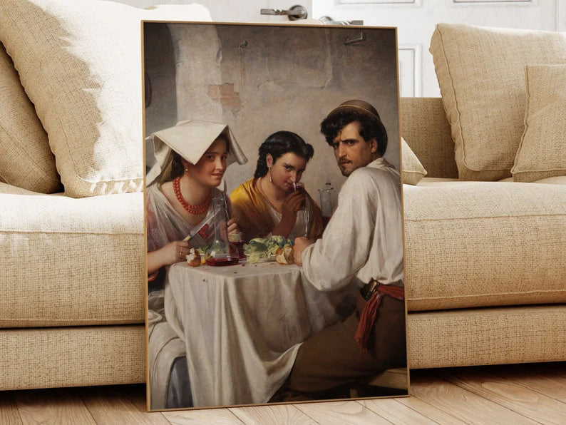 In a Roman Osteria, Carl Bloch, Famous Painting, Classic Painting, Museum Quality Print, Vintage Wall Art, Vintage Print