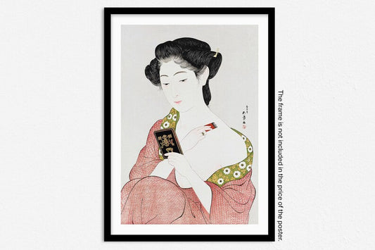 Japanese Wall Art, Woman Applying Powder Art Print in HIGH RESOLUTION by Goyō Hashiguchi, Home Decor Gift Idea, Makeup
