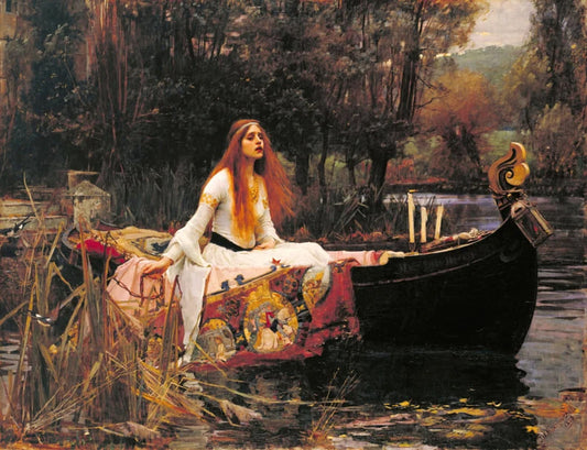 John William Waterhouse - The Lady Of Shalott Print Poster  Wall art, Home Decor, Vintage Poste, Poster, Vintage, housewarming gift, Gifts for sister, Gifts for mom, Gifts for friends,Gifts, 	Art, Painting