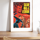 Framed poster in a desk, gift for lesbian, lesbian poster, pulp cover, vintage magazine, "Satan was a lesbian" by Fred Haley, Print poster