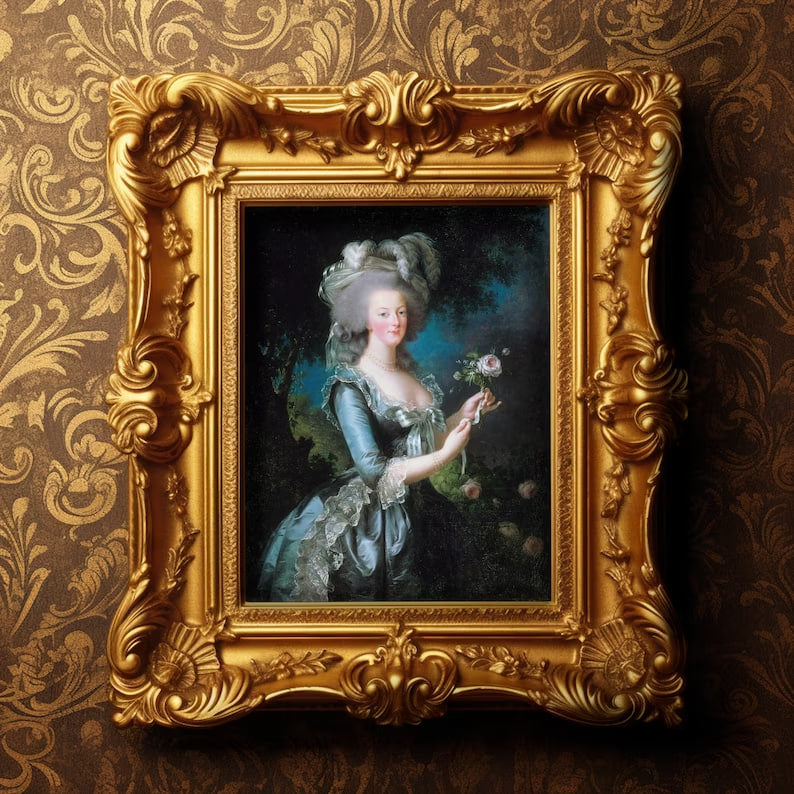 Wall art, Vintage Poste, poster, housewarming gift, Gifts for sister, Gifts for mom, Gifts for girls, Gifts for friends, Gifts, Renaissance Painting, Marie Antoinette, Antoinette Rose, Antoinette Painting