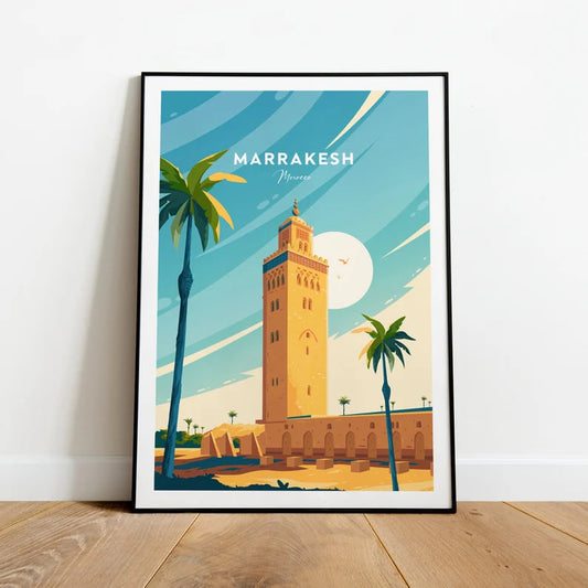 Marrakesh traditional travel print - Morocco, Marrakesh poster, Morocco art, Wedding gift, Birthday present, Custom Text, Personalised Gift