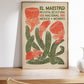 Mexican Exhibition Poster, Mexican Poster, Floral Vintage Poster, Home Decor, Cactus Poster, Mexican Wall Art |HIGH QUALITY POSTER|
