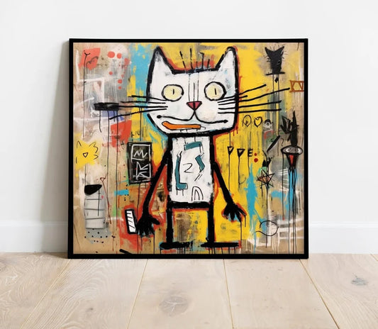 Modern Cat Poster, Contemporary Art Painting, Cat Lovers Home Decor, Pet Owners, Abstract Dog wall Art, Home Decoration gift |HIGH QUALITY|