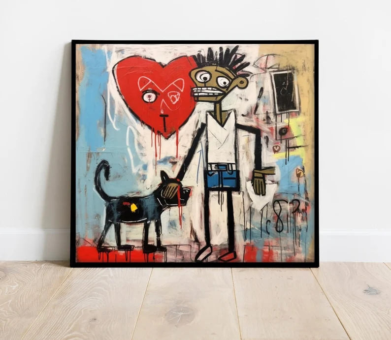 Modern Dog Poster, Contemporary Art Painting, Dog Lovers Home Decor, Pet Owners, Abstract Dog wall Art, Home Decoration gift |HIGH QUALITY|