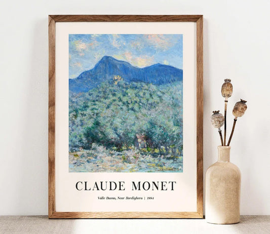 Monet Print, Valle Buona Near Bordighera, Claude Monet Wall Art, landscape art Poster, Mountains Print, Monet Poster Digital, PRINTABLE