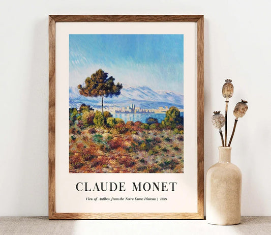 Monet Print, View of Antibes Mountains Landscape, Claude Monet Wall Art, Sea Coastal art Poster, Monet Poster Digital Print, PRINTABLE art