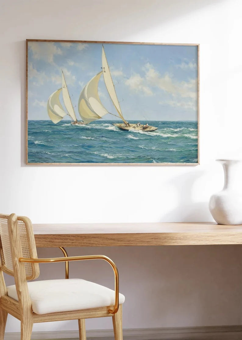   Housewarming gift, Gifts for sister, Gifts for mom, Gifts for girls, Gifts for friends, Ship Painting, Sail Boat Painting, poster, Naval Painting, Montague Dawson