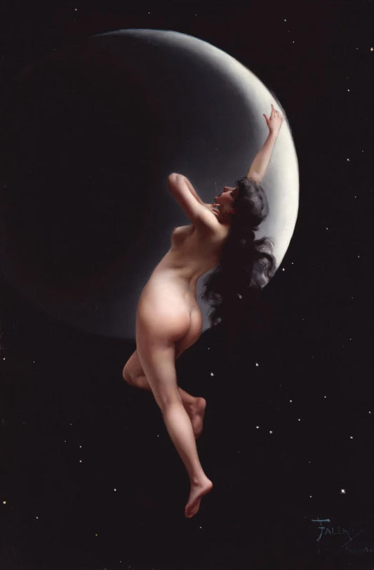 Moon Nymph By Luis Ricardo Falero Print Poster  Wall art, Home Decor, Vintage Poste, Poster, Vintage, housewarming gift, Gifts for sister, Gifts for mom, Gifts for friends,Gifts, 	Art