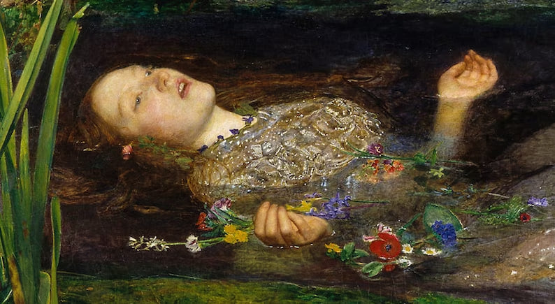 Wall art, Vintage Poste, poster, housewarming gift, Gifts for sister, Gifts for mom, Gifts for girls, Gifts for friends, Gifts, Ophelia Poster, Millais Artwork