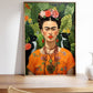 Orange Frida Kahlo Print, Frida Kahlo Portrait Poster, Frida self portrait, Feminist Icon Art HIGH QUALITY POSTER, Modern Art, Home decor