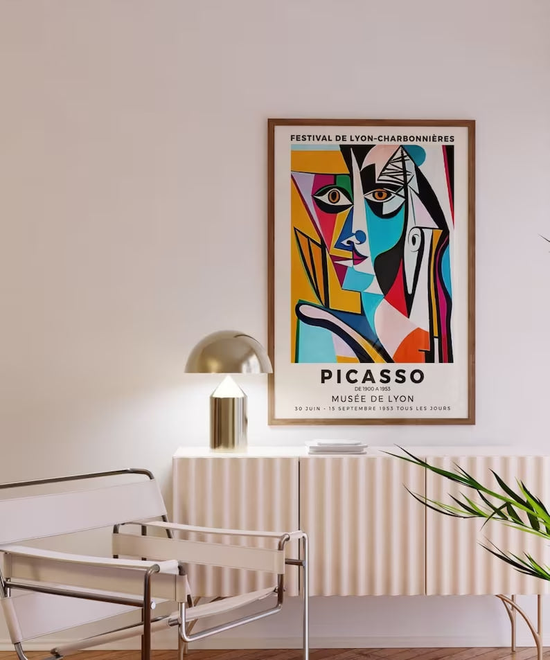 Pablo Picasso Painting, Colorful picasso poster | HIGH QUALITY POSTER | Exhibition Art, Vintage Poster, Picasso Wall Art, Abstract Print