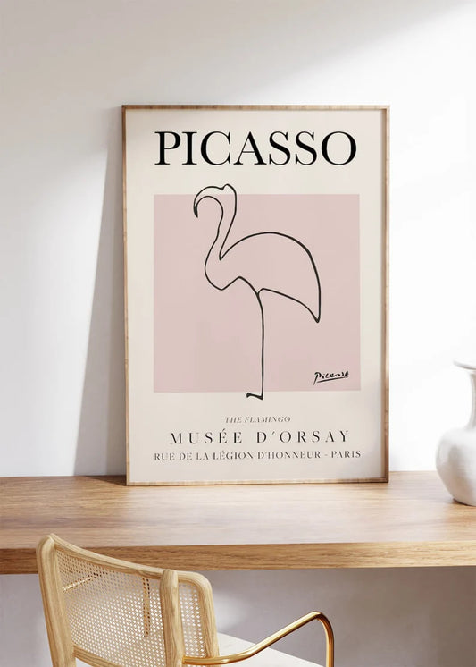 Picasso - Flamingo | HIGH QUALITY POSTER | Pablo Picasso Gallery, Exhibition Vintage Art Poster, Minimalist print, Large size.