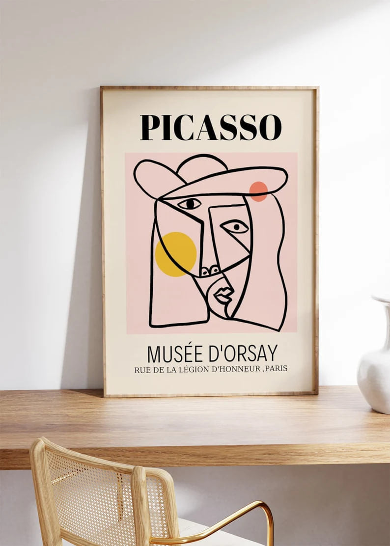 Vintage Poste, poster, housewarming gift, Gifts for sister, Gifts for mom, Gifts for girls, Gifts for friends, Gifts, Picasso Poster, Picasso Line Art, Picasso, Pablo Picasso Print